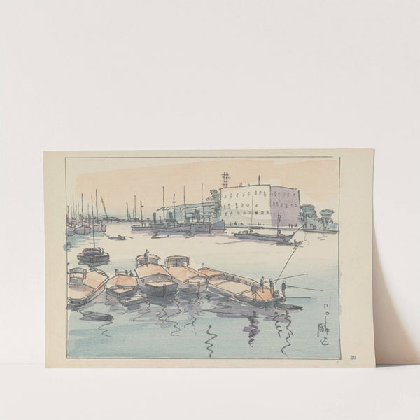 Kawaguchi, the estuary of Yodo river (1947) by Akamatsu Rinsaku