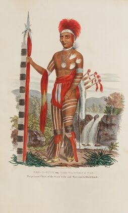 KEE-O-KUCK or The Watching Fox; The present Chief of the Sauli Tribe and the Successor to Black Hawk (1835) — size preview