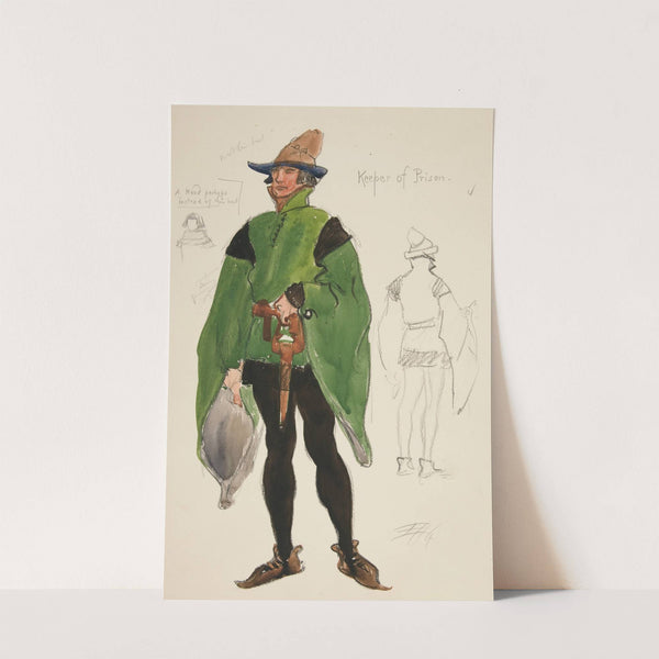 Keeper of Prison, costume sketch for Henry Irving’s 1898 Planned Production of Richard II by Edwin Austin Abbey