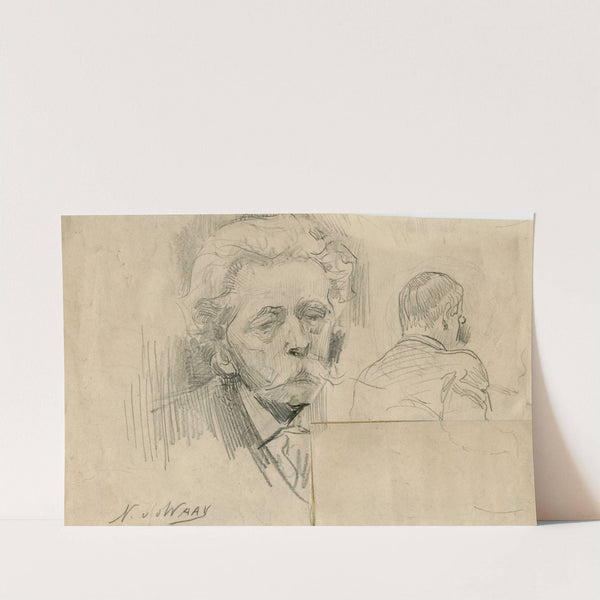 Kees Smout, beeldhouwer, en onbekende by Nicolaas van der Waay