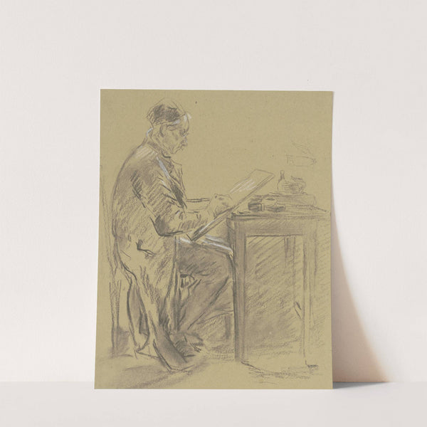 Kegelschreiber auf eine Tafel notierend by Anton Burger