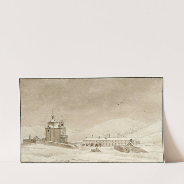 Kerk en herberg op de berg Gouadarama by Otto Howen