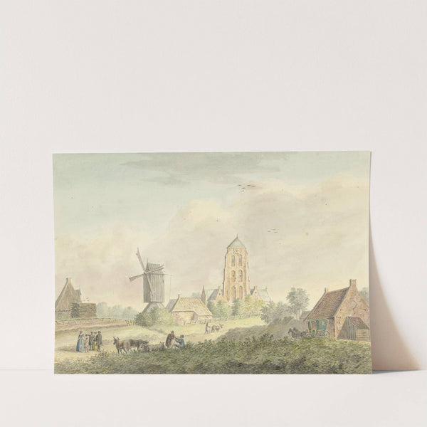 Kerk van het dorp Westkapelle in Zeeland by Hermanus Petrus Schouten