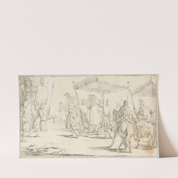 Keys of a City Offered to a Procession of Cardinals Headed by a Riderless Horse (1696–1770) by Giovanni Battista Tiepolo