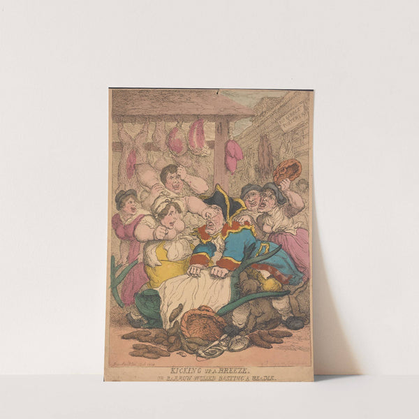 Kicking up a breeze. Or barrow Women basting a beadle (1814) by Thomas Rowlandson