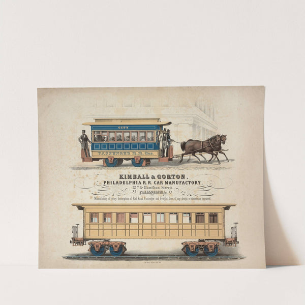 Kimball & Gorton Philadelphia R.R. Car Manufactory, 21st & Hamilton Streets Philadelphia (1857) by P.S. Duval & Son.
