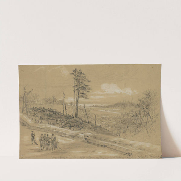 Kimmidges Creek, left defence of the camp at Harrisons Landing by Alfred Rudolph Waud