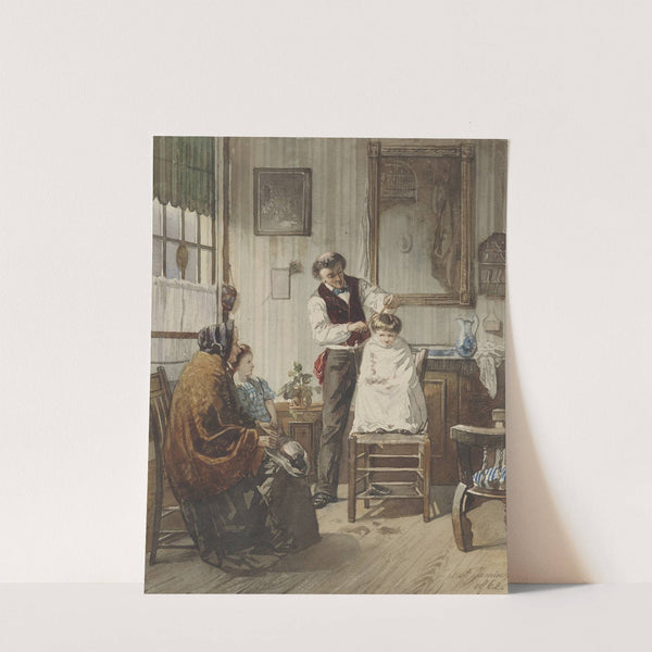 Kind bij de kapper by Diederik Franciscus Jamin