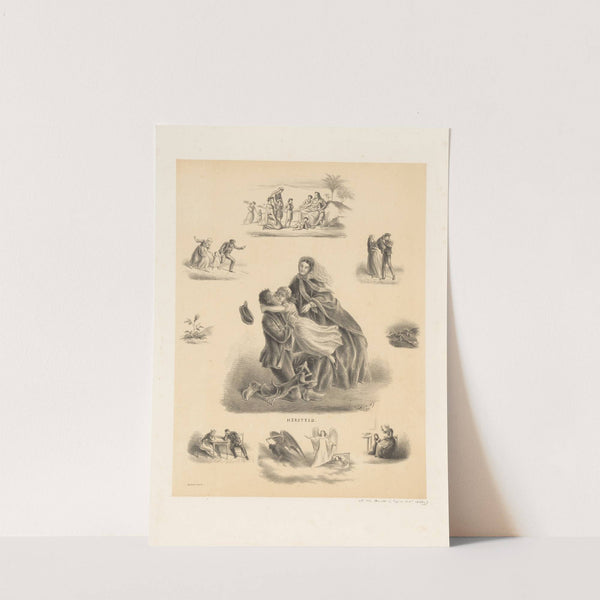 Kind en vrouw vliegen man om zijn nek (1866) by Alexander Ver Huell