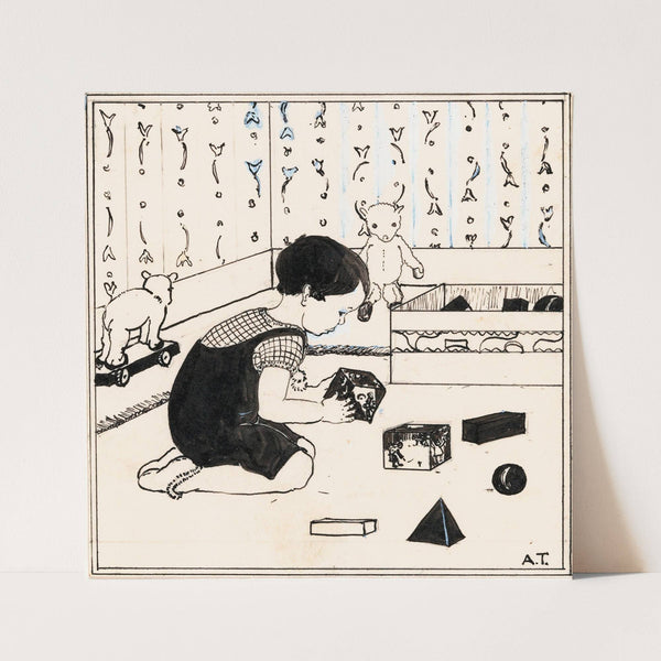 Kind speelt met blokken (1925) by A. Tinbergen