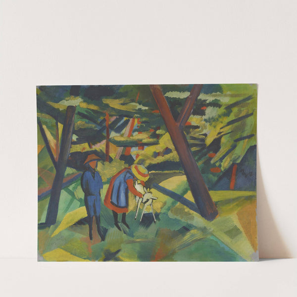 Kinder mit Ziege im Wald (1912) by August Macke