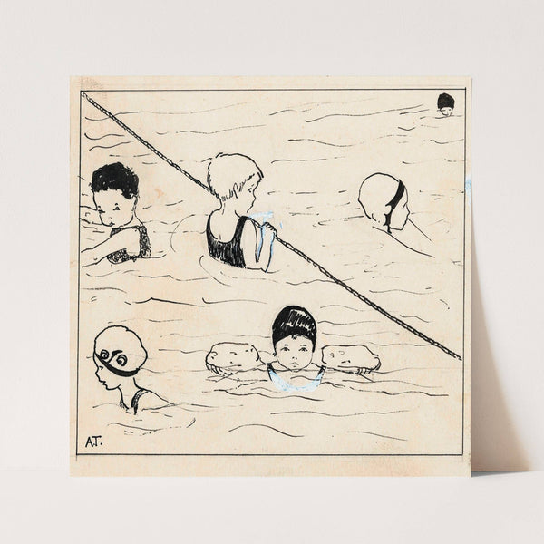 Kinderen in een zwembad (1925) by A. Tinbergen