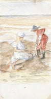 Kinderen spelend aan het strand