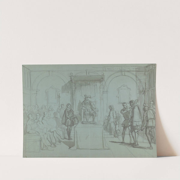 King Christian IV of Denmark Judging Christoffer Rosenkrantz by Wilhelm Marstrand