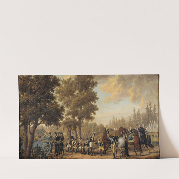 King Gustav III of Sweden & a Soldier.Episode from the Russian War 1789 by Pehr Hilleström