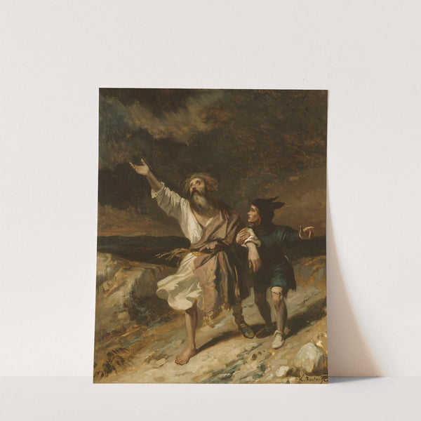 King Lear And His Madman During The Storm by Louis Candide Boulanger