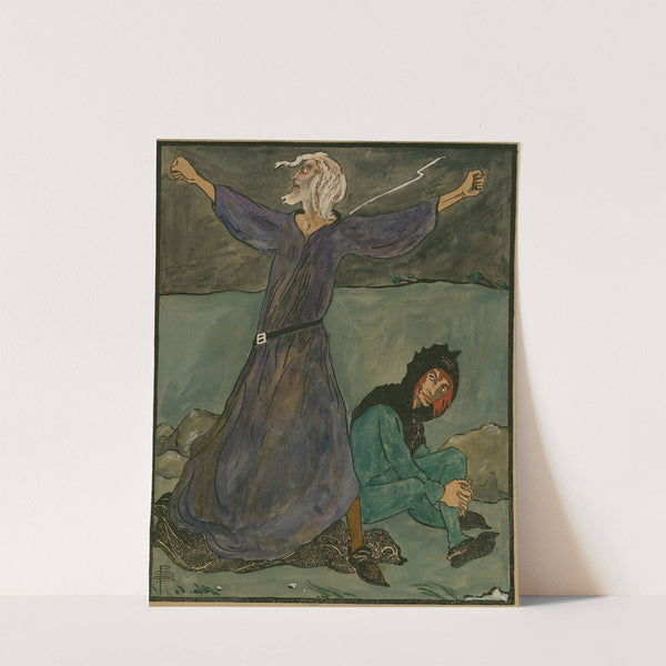 King Lear and the fool, III, 2 by Pamela Colman Smith