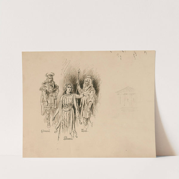 King Lear, studies for the characters, Edmund, Goneril, and Fool (1892) by Herbert Railton