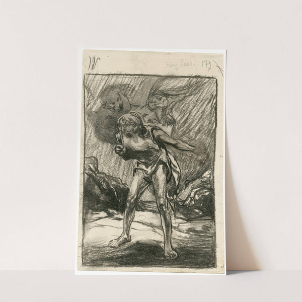 King Lear, vervolgd door zijn boze dochters by Johannes Josephus Aarts