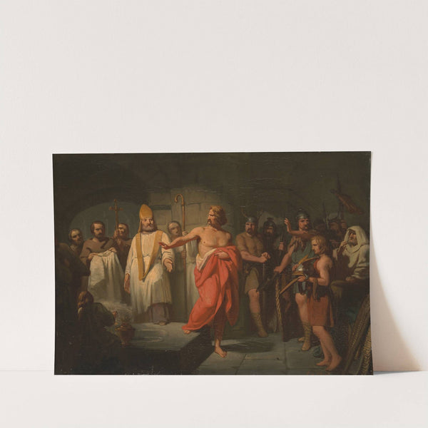 King Radbout refuses to be baptised, Anno 719 (1832 – 1896) by Jacobus van Dijck