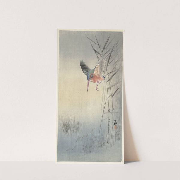 Kingfisher hunting for fish by Ohara Koson