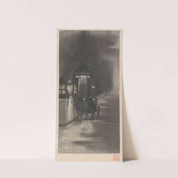 Kiosk and Carriage on a Rainy Night (1888–89) by Henri Boutet