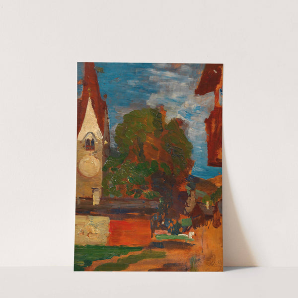 Kirche in Taufers (Dorfplatz) (around 1900) by Tina Blau