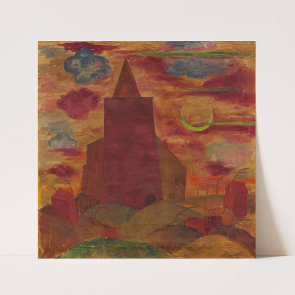 Kirche mit Mondsichel (1922) by Walter Ophey