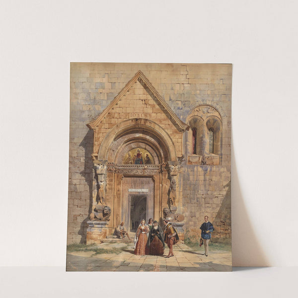 Kirchenportal und Personengruppe (1842) by Carl Friedrich Heinrich Werner