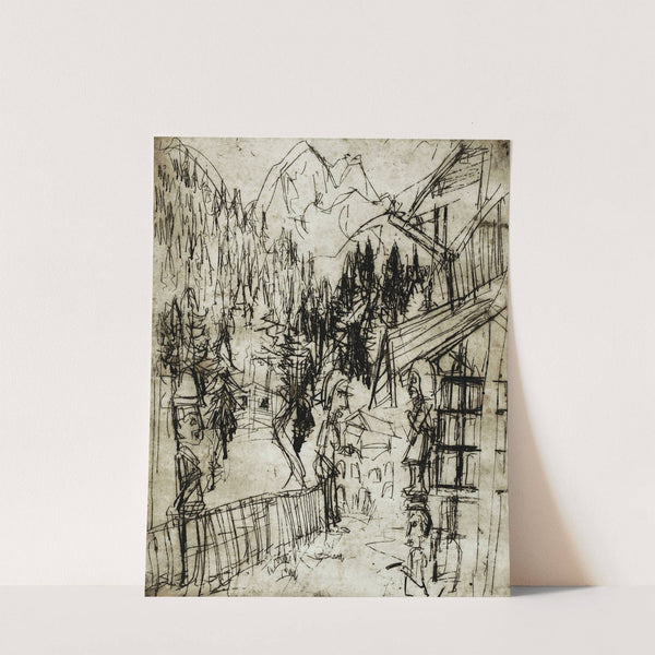 Kirchnerhaus auf dem Wildboden mit Blick ins Sertig by Albert Müller