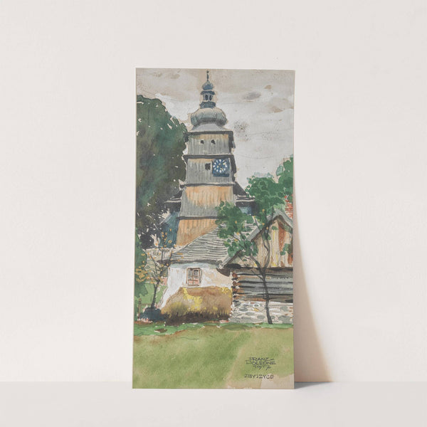 Kirchturm in Zbyszyce (1917) by Franz Poledne