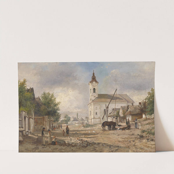 Kirchvorplatz mit Brunnen (1878) by Elias Pieter van Bommel