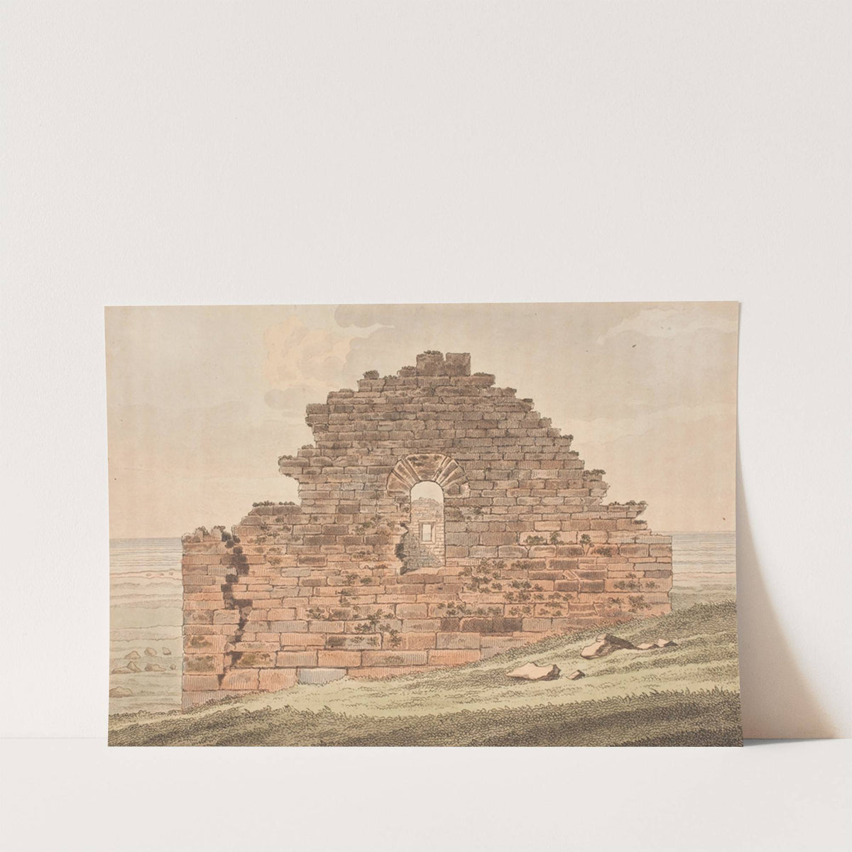 Kirkeruin på Grønland. Illustration til W.A. Graah. Undersøgelsesrejse til østkysten af Grønland 2 by Oluf Olufsen Bagge