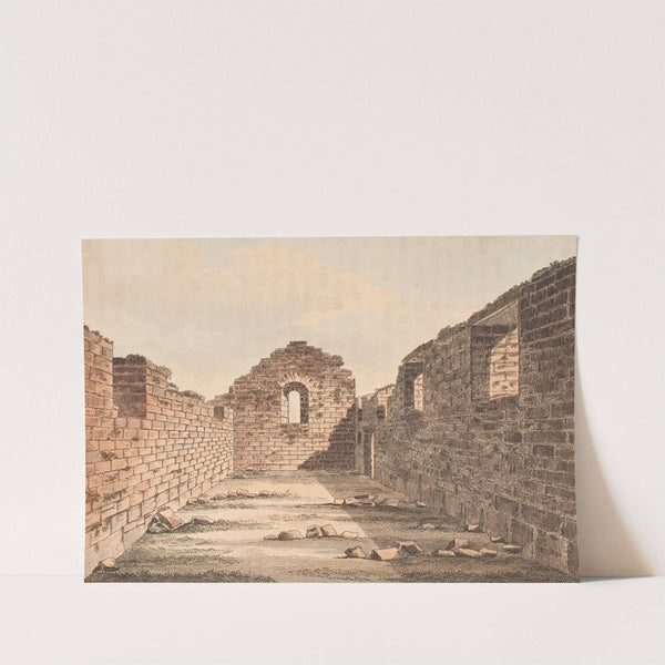 Kirkeruin på Grønland. Illustration til W.A. Graah. Undersøgelsesrejse til østkysten af Grønland by Oluf Olufsen Bagge