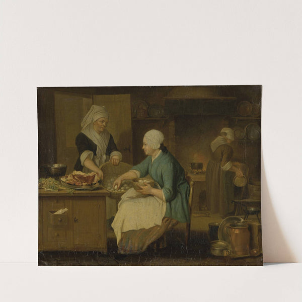 Kitchen Interior with Three Women by Justus Juncker