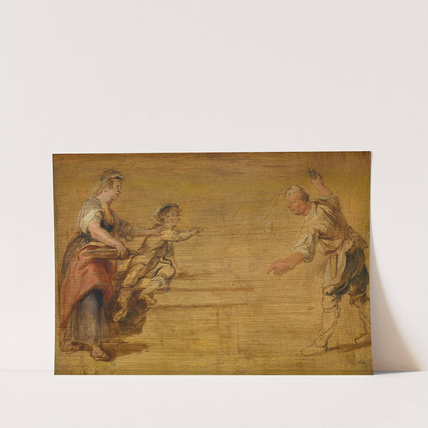 Kitchen Maid, Butcher and Boy around a Table by Peter Paul Rubens