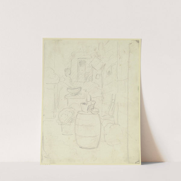 Kitchen scene by Otto Scholderer