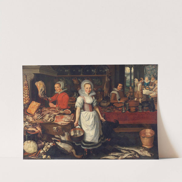 Kitchen Scene with the Parable of the Rich Man and Poor Lazarus by Pieter Cornelisz. van Rijck