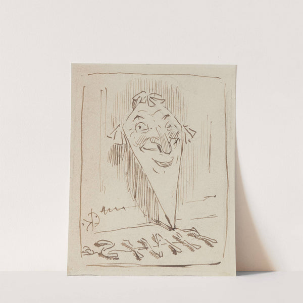 Kite with smiling face by Charles Keene