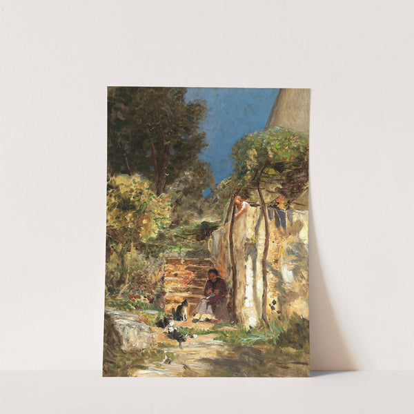 Kittens playing in a southern landscape by Olga Wisinger-Florian