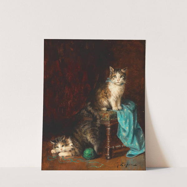 Kittens Playing – The Model by Jules Le Roy