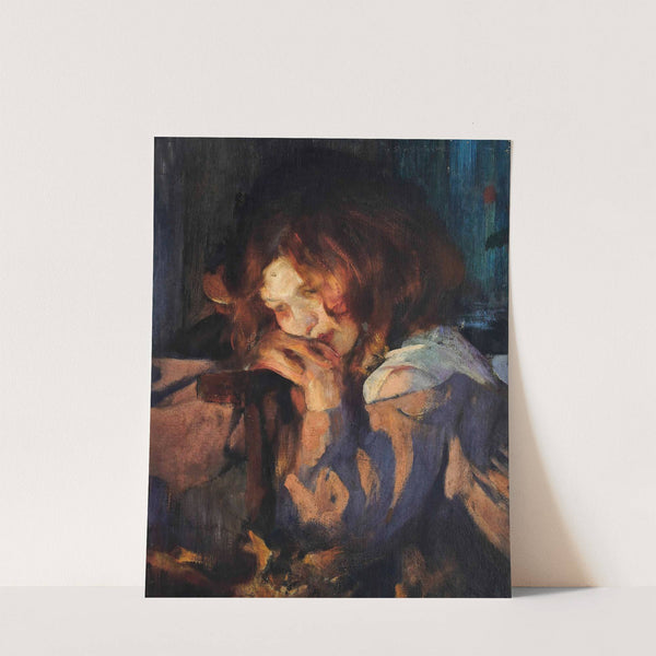 Kitty by firelight by James Jebusa Shannon