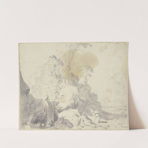 Klage der Thisbe in romantischer Landschaft by Dirck van der Lisse