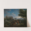 Klassische Landschaft bei Rom mit Blick auf das Belvedere des Vatikans by Jan Frans Van Bloemen