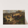 Kleine Hirtin mit Schafen (1881) by Anton Braith