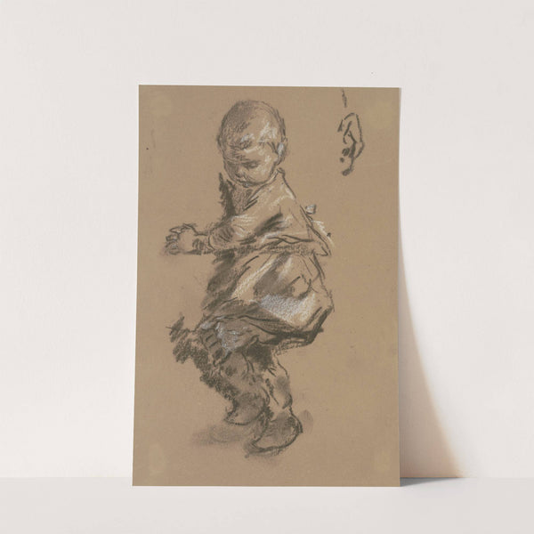 Kleines Kind auf dem Arm der Mutter by Anton Burger