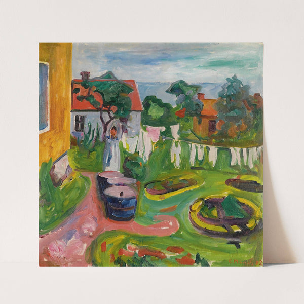 Klestørk I Åsgårdstrand (Clothes On A Line In Åsgårdstrand) (1902) by Edvard Munch