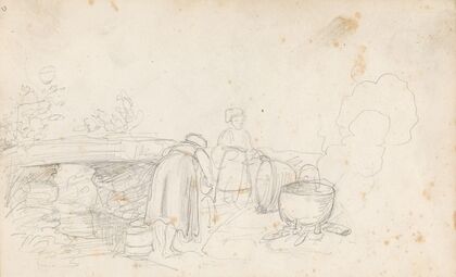 Klesvask i elven (1844)