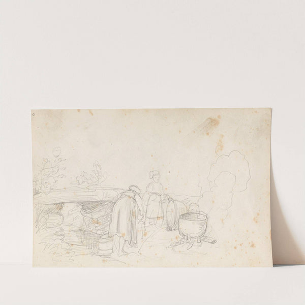 Klesvask i elven (1844) by Adolph Tidemand