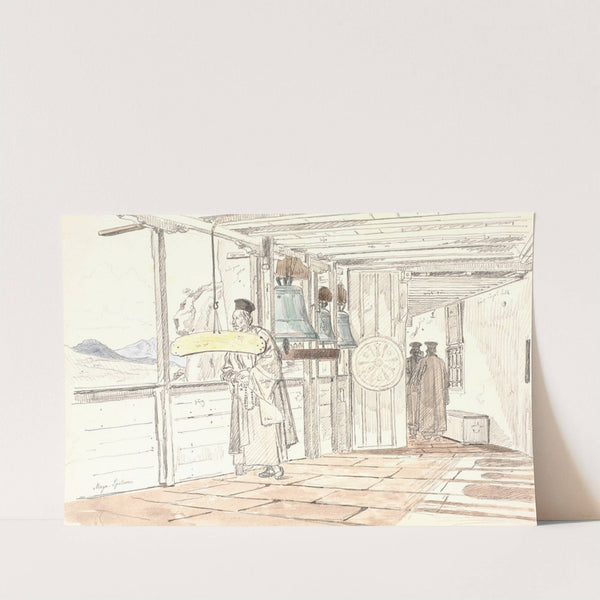 Klostersvalegang med klokker by Martinus Rørbye